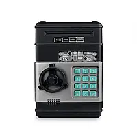 Электронная копилка-сейф автомат с кодовым замком и купюроприемником для подарка Черная