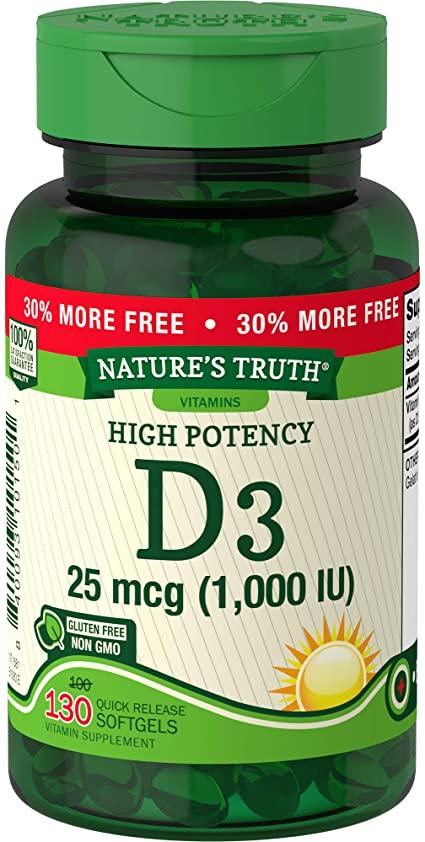 Вітамін Д3 D3 25 mcg 1000 iu 130 softgels