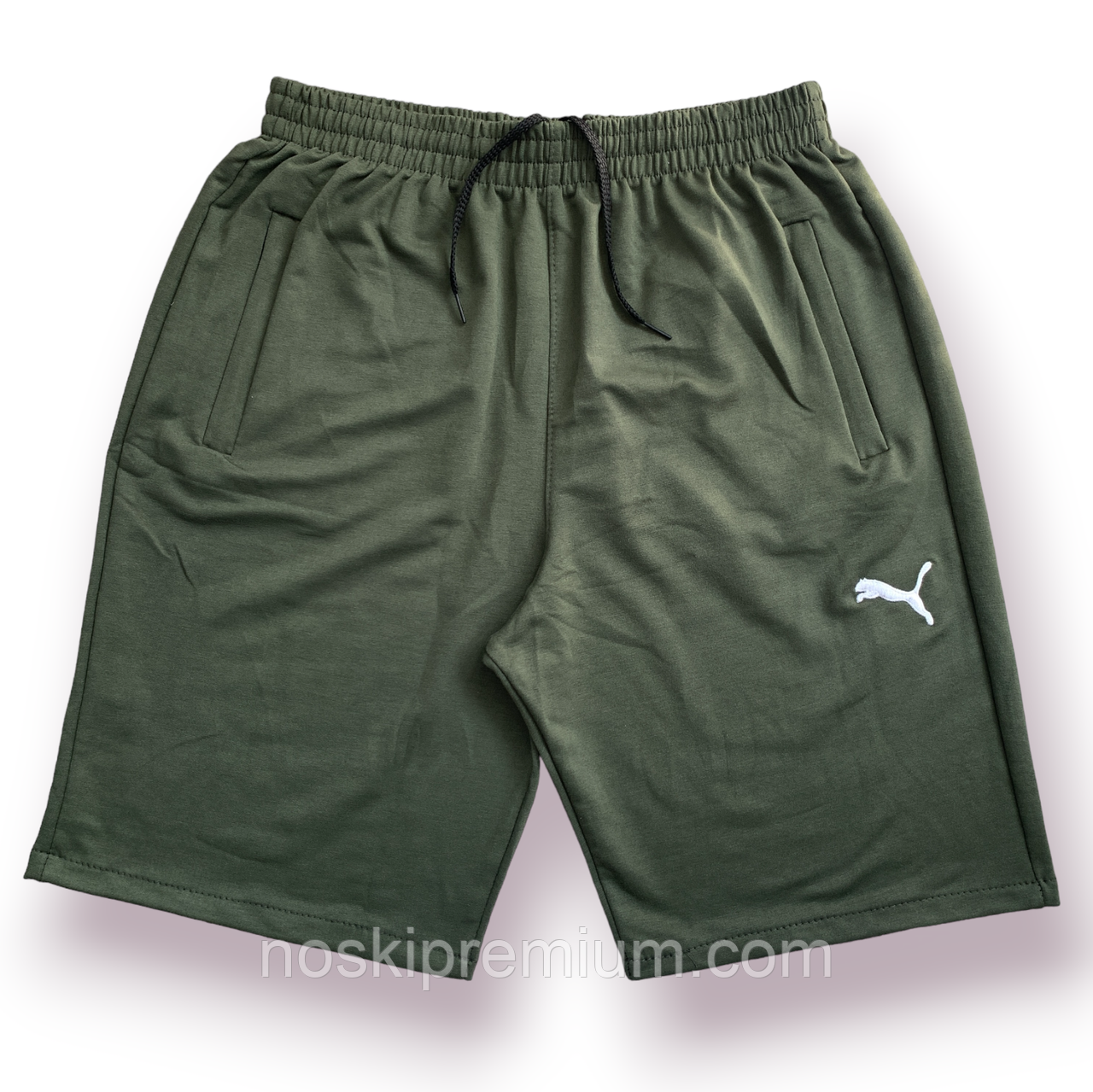 Шорти чоловічі спортивні двонитка батали Puma, розміри 56-64, хакі, 012379