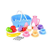 Іграшкова їжа та посуд у кошику для пікніка 31 предмет ТехноК 7242TXK