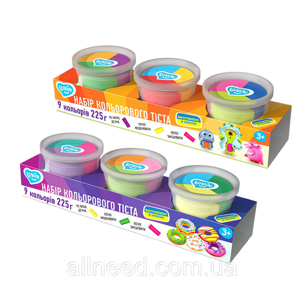 Набір для ліплення з тістом "3 cups Multi-colored" Lovin 41188, фото 1