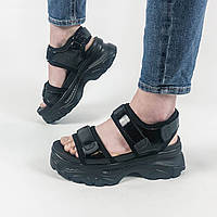 Босоножки женские на платформе черные Stilli | Легкие сандалии на толстой подошве