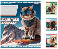 Зошити А5/18 клітинка 1В Adventure animals, зошит учнів. 25 шт. в уп. 766315