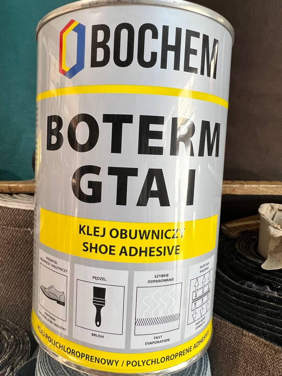 Меблевий клей Bochem Boterm GTA 800 мл Автоклей для шкірозамінника та тканини Каучуковий клей для карпету Польща