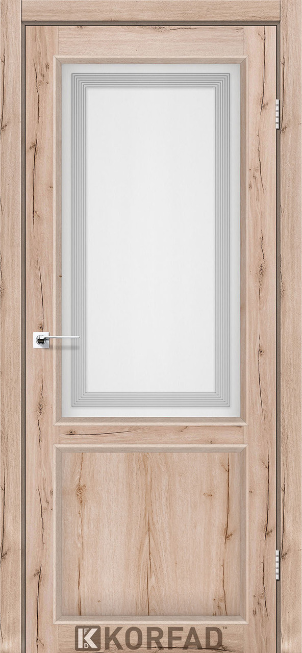 Двері міжкімнатні Korfad CL-02 Дуб тобакко (скло з малюнком М3), фото 1