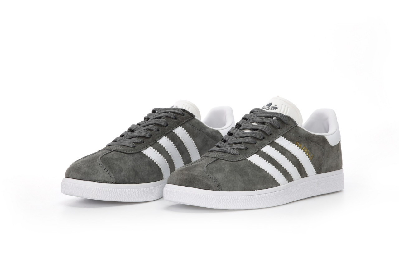 Чоловічі кросівки найнижчі сірі Adidas Gazelle grey. Замшеві кеди весна літо жіночі Адідас Газель сірі