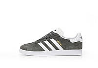 Чоловічі кросівки найнижчі сірі Adidas Gazelle grey. Замшеві кеди весна літо жіночі Адідас Газель сірі, фото 7