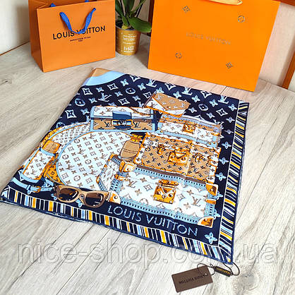 Хустка Louis Vuitton шовкова з ручною підшивкою, фото 3