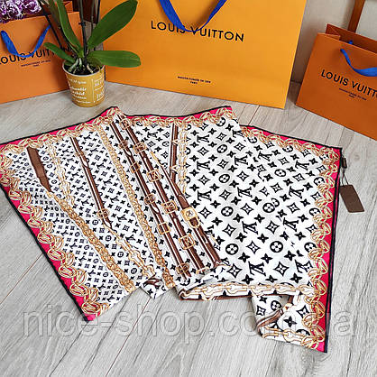 Хустка Louis Vuitton шовкова з ручною підшивкою, фото 4