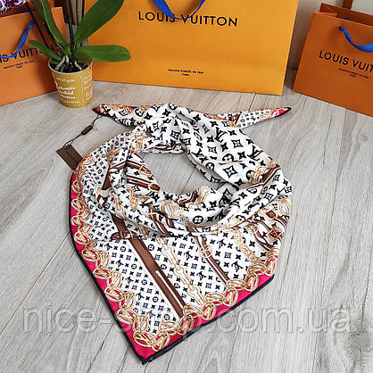 Хустка Louis Vuitton шовкова з ручною підшивкою, фото 6
