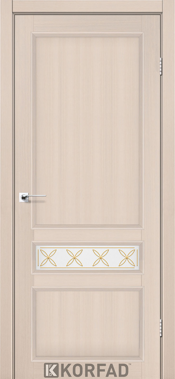 Двері міжкімнатні Korfad CL-07 Дуб білений (скло з малюнком М1/М2), фото 1