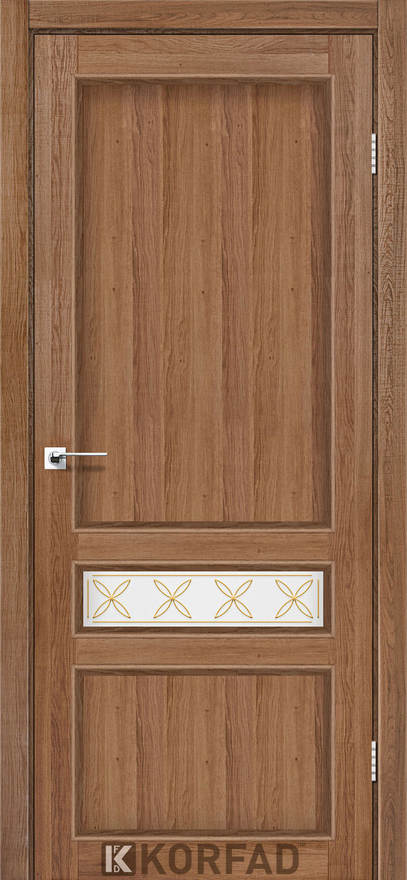 Двері міжкімнатні Korfad CL-07 Дуб браш (скло з малюнком М1/М2), фото 1
