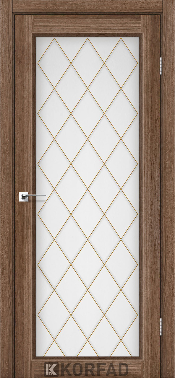 Двері міжкімнатні Korfad CL-09 Дуб грей (скло з малюнком М1/М2), фото 1