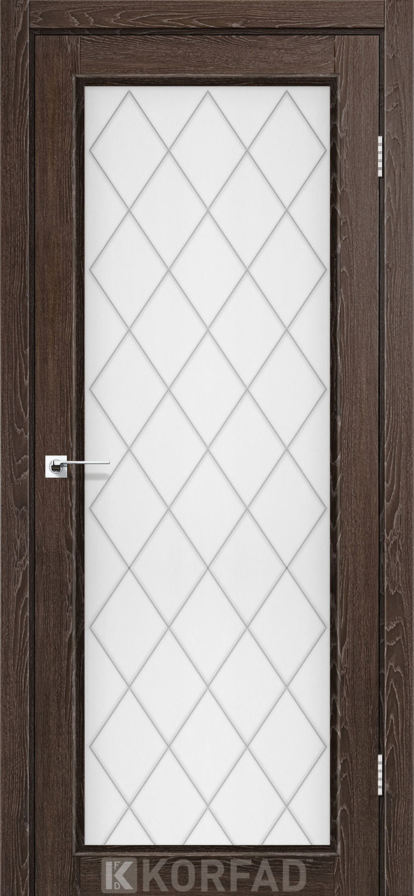 Двері міжкімнатні Korfad CL-09 Дуб марсала (скло з малюнком М1/М2), фото 1