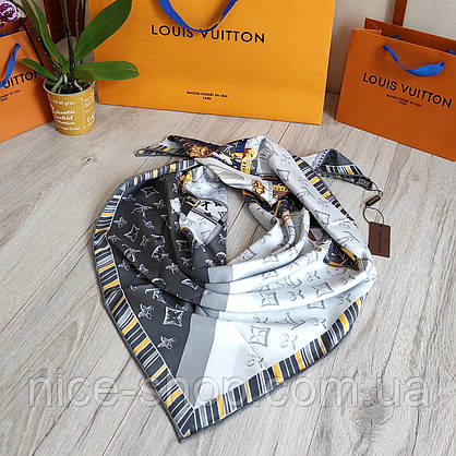 Хустка Louis Vuitton шовкова з ручною підшивкою, фото 4