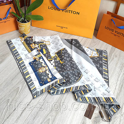 Хустка Louis Vuitton шовкова з ручною підшивкою, фото 5