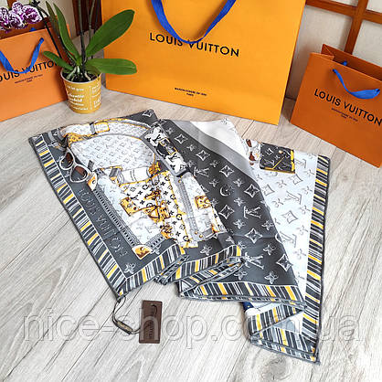Хустка Louis Vuitton шовкова з ручною підшивкою, фото 6