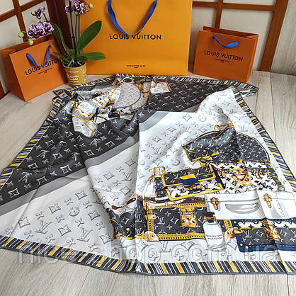Хустка Louis Vuitton шовкова з ручною підшивкою, фото 3