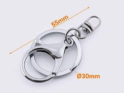 Плоске кільце для ключів із карабіном 30 мм