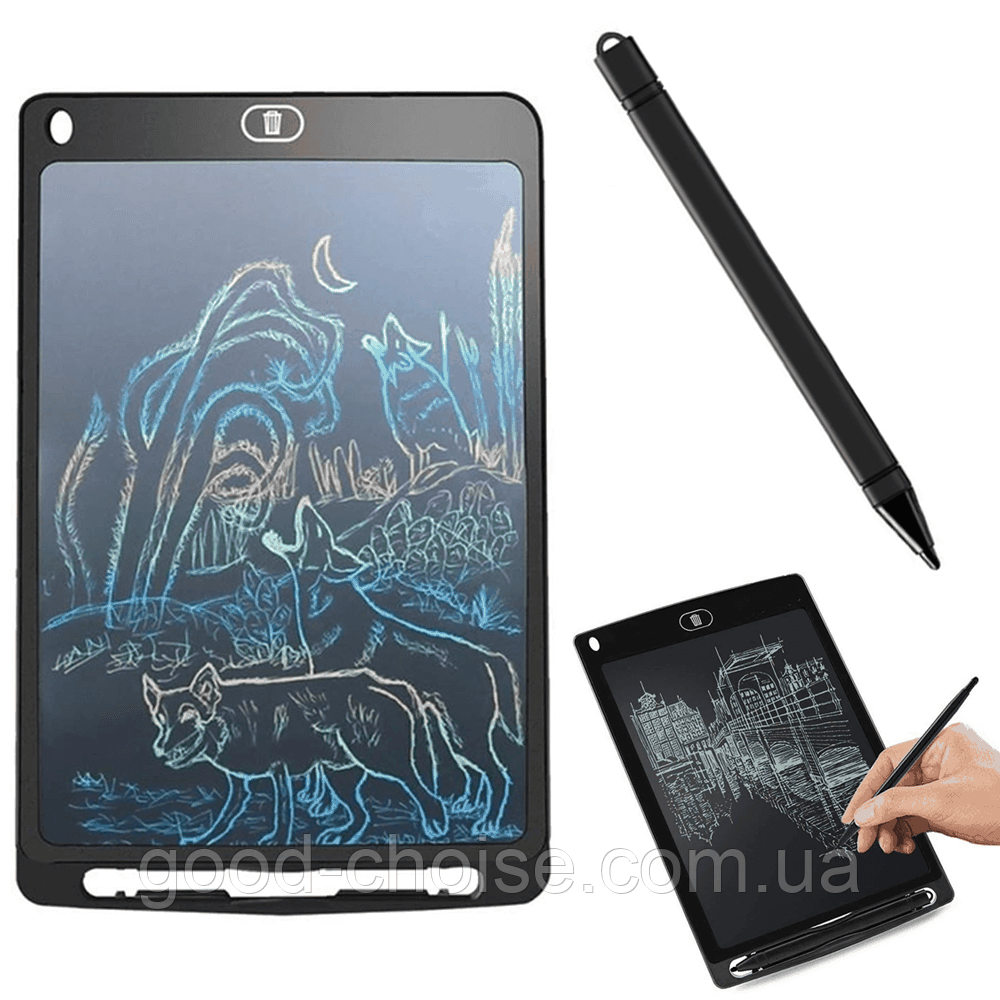 Планшет для малювання 10", LCD Writing Tablet, Чорний / Дитячий графічний планшет для малювання зі стилусом, фото 1