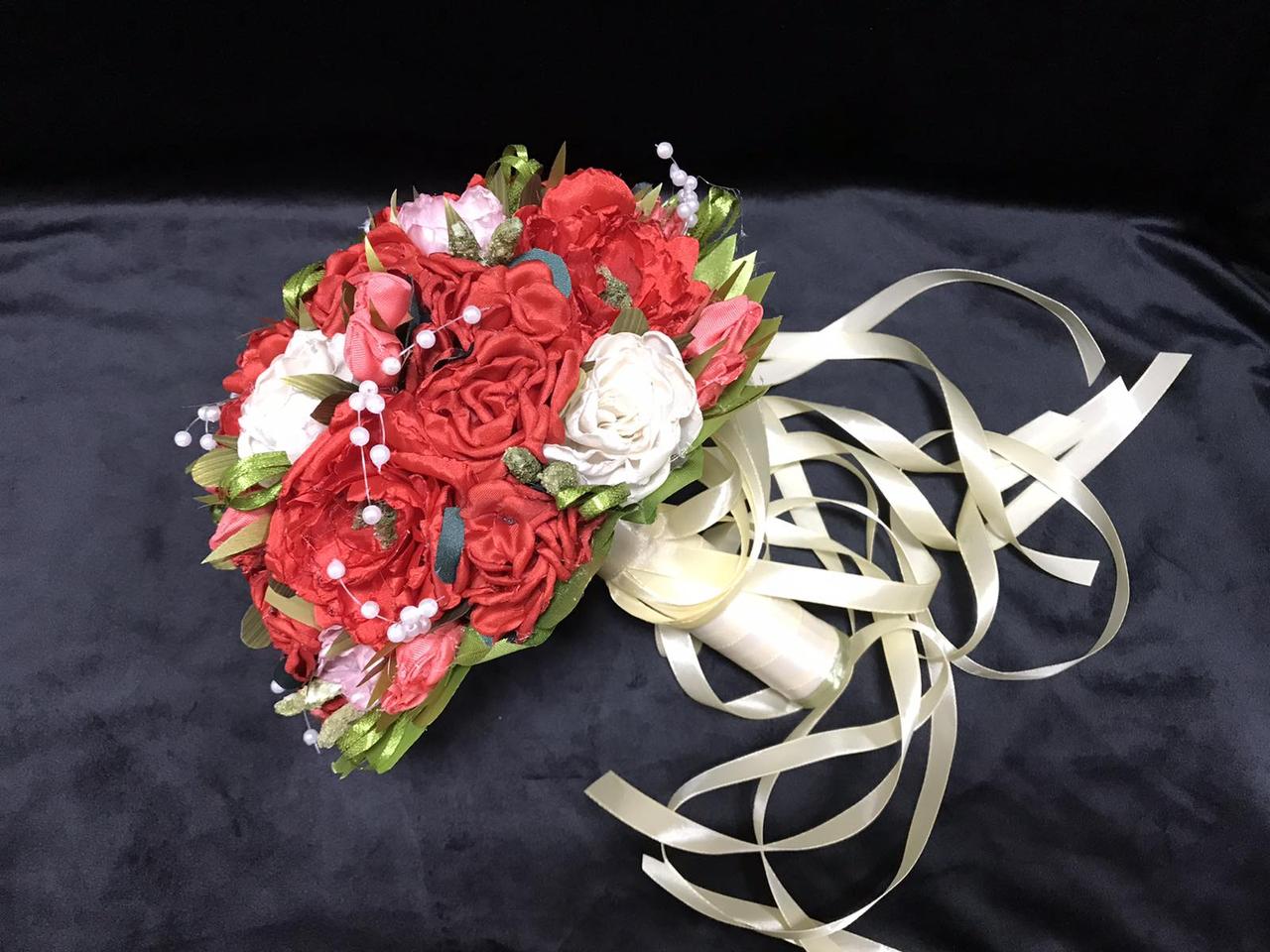 Червоний весільний букет-дублер, фото 1