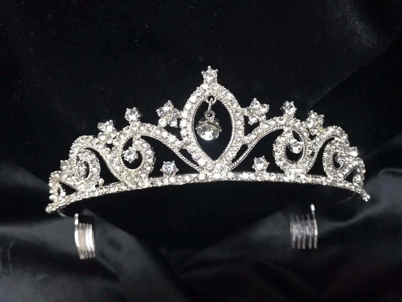 Ніжна діадема з камінням SWAROVSKI, срібло, фото 1