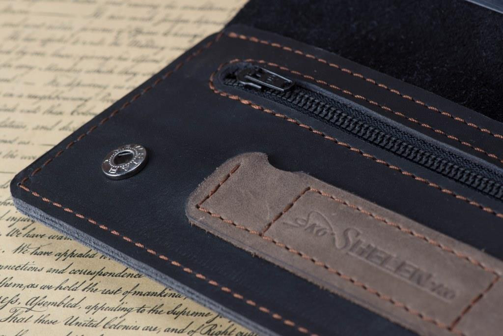 Мужской клатч портмоне для денег документов карт NORD черный из натуральной кожи - фото 4 - id-p1853676534