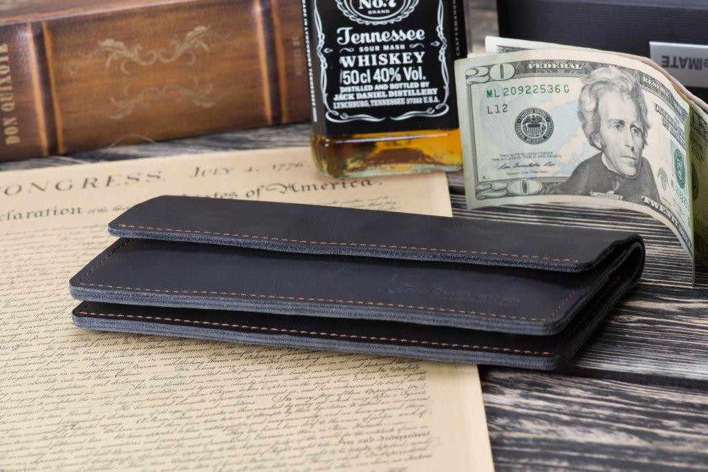 Мужской клатч портмоне для денег документов карт NORD черный из натуральной кожи - фото 8 - id-p1853676534