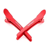 Затискач для волосся пластиковий TG, червоний, 1 шт