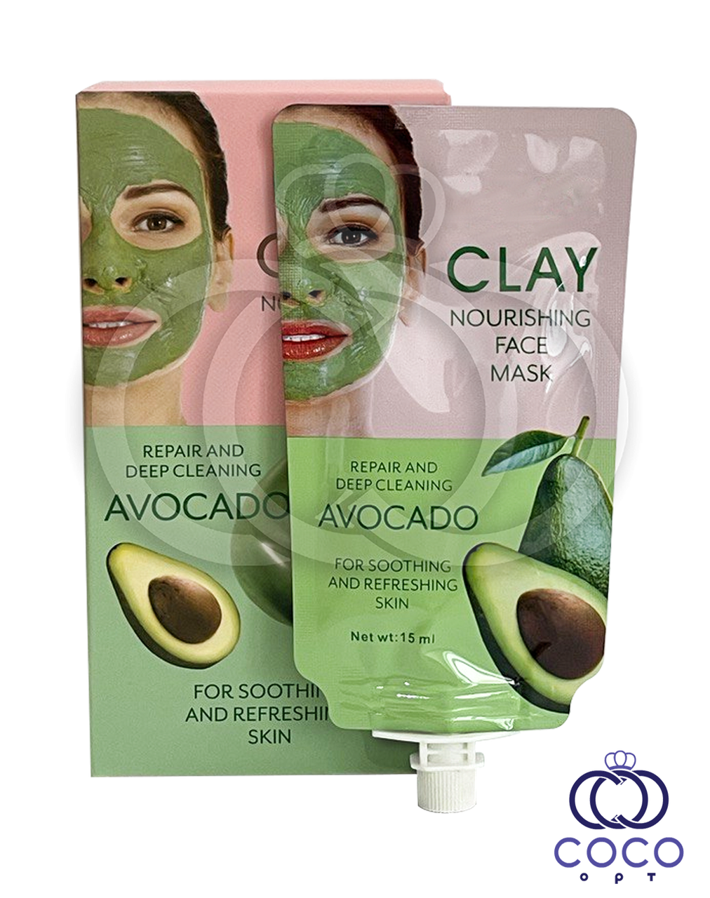 Очисна глиняна маска з авокадо Clay Nourishing Face Mask Avocado 15 ml