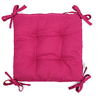 Подушка на стул кресло, табурет, садовое кресло с завязками 30х30x8, Розовый