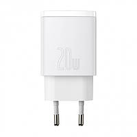 Сетевое зарядное устройство Baseus Compact Quick Charger USB+Type-C 20W Белый (CCXJ-B02)