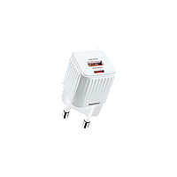 Мережевий зарядний пристрій Remax Cube 2 порта USB + Type-C 20W Белый (RP-U2)