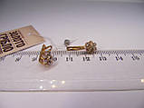 Золоті жіночі сережки "Квітка" 2,84 г, фото 4