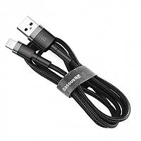 Кабель Baseus Cafule USB 2.0 to Lightning 2.4A 1M Чорний/Сірий (CALKLF-BG1)