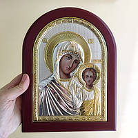 Ікона Богородиця срібло із золотом Грецька православна, Silver Axion