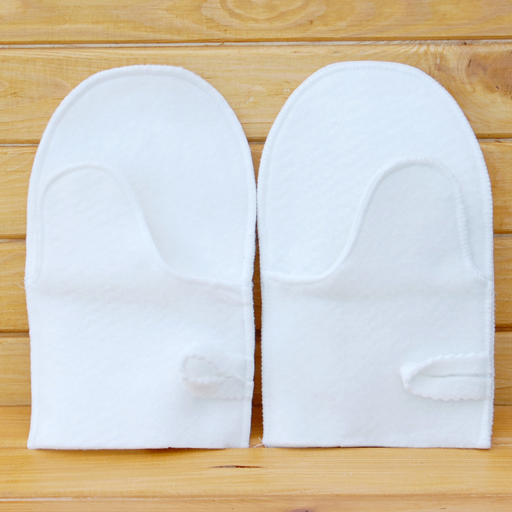 Рукавиці для парилки білі войлок