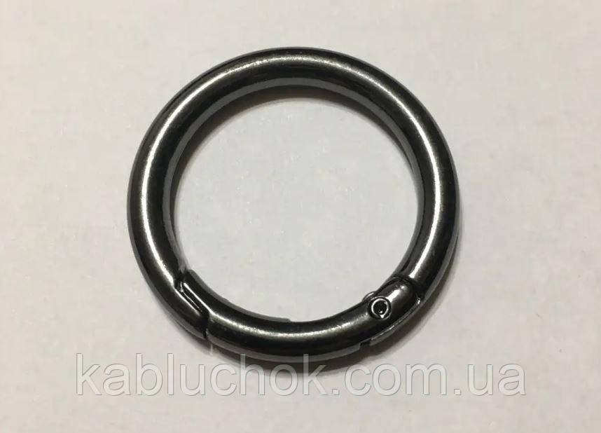 Карабін кільце для сумки 30 мм, темний нікель, фото 1