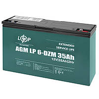 Тяговый свинцово-кислотный аккумулятор LP 6-DZM-35 Ah LogicPower | AGM 12V 35Ah | АКБ 12В 35 Ач (9335)