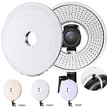Кільцевий спалах LED-лампа Falcon Eyes DVR-300D з кріпленням для камери, фото 2