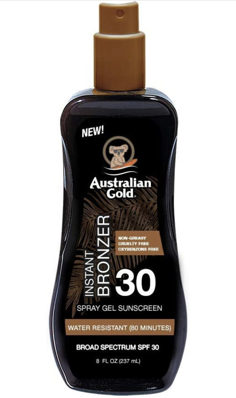 Australian gold spf 30 спрей захист від сонця з бронзатором