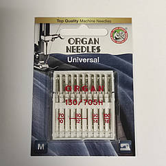 Голки швейні універсальні ORGAN MIX 70/80/90/100 для побутових швейних машин блістерна упаковка 10 штук (6499)