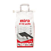 Высокоадгезивный белый клей для плитки Mira 3110 unifix, 25кг