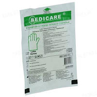 Рукавички оглядові Medicare латексні з пудрою стерильні, розмір 8.5, 1 пара