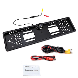 Камера заднього виду в рамці 4LED Black / Рамка для автомобільного номера з камерою