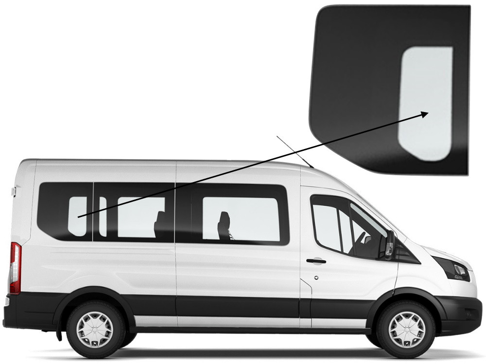 Бічне скло Ford Transit 2014-2023 салону заднє праве середня база