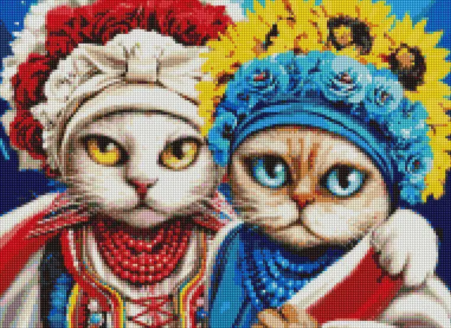 Алмазна мозаїка котики