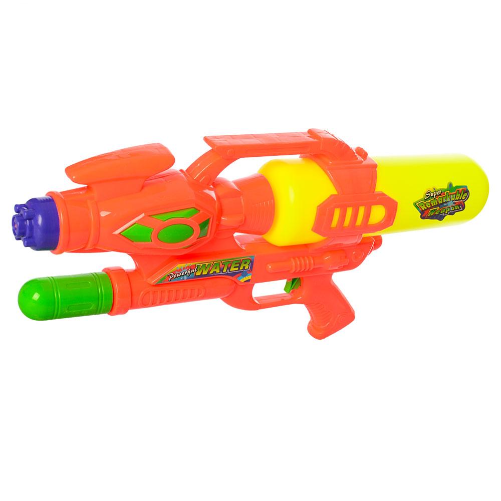Детский водяной помповый пистолет бластер M5824, большой водный автомат нерф, оранжевое мощное водяное оружие - фото 2 - id-p1853663892