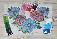 Ф-023 Цветы, набор для вышивки бисером на водоростворимом флизелине