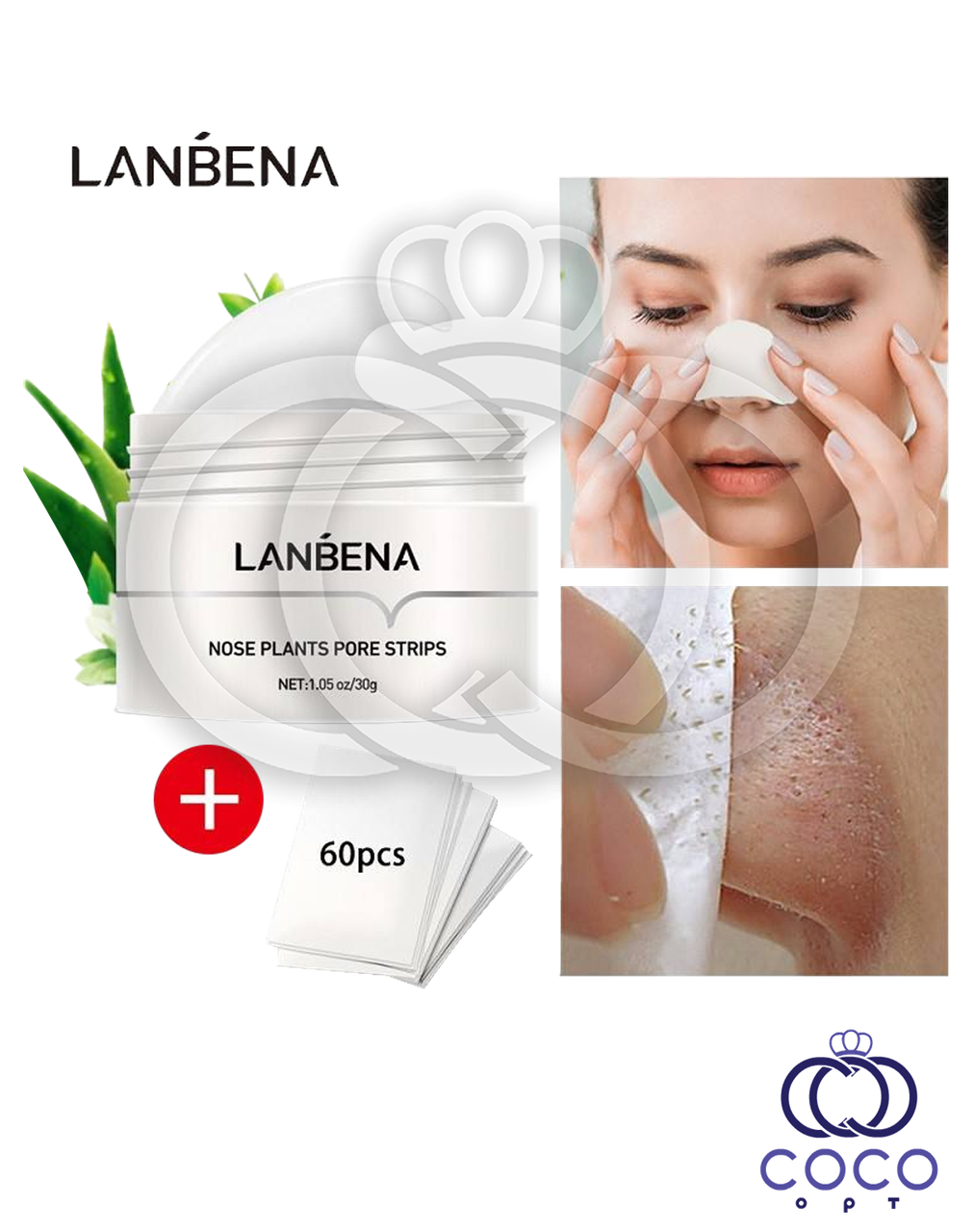 Маска для видалення чорних цяток LANBENA Nose Plants Pore Strips 30 g